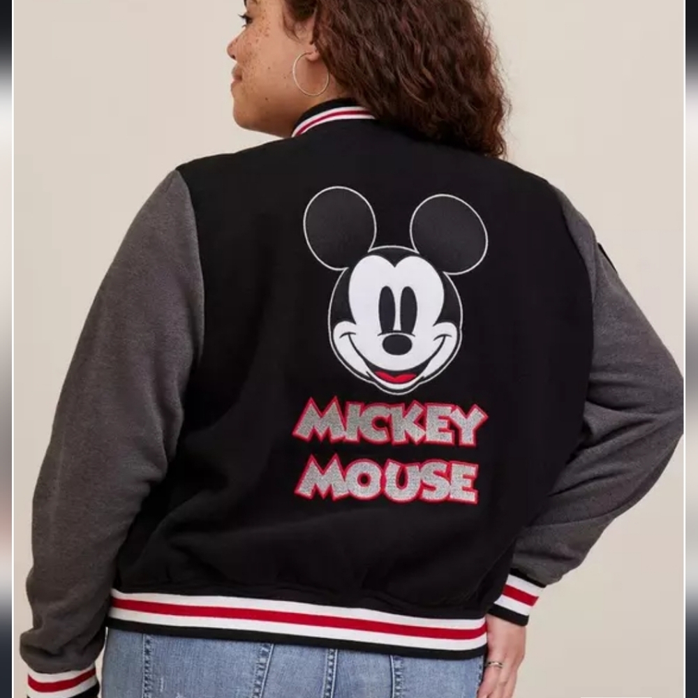 Torrid Disney Mickey Mouse Wool Bomber / Letterman Jacket Size 2